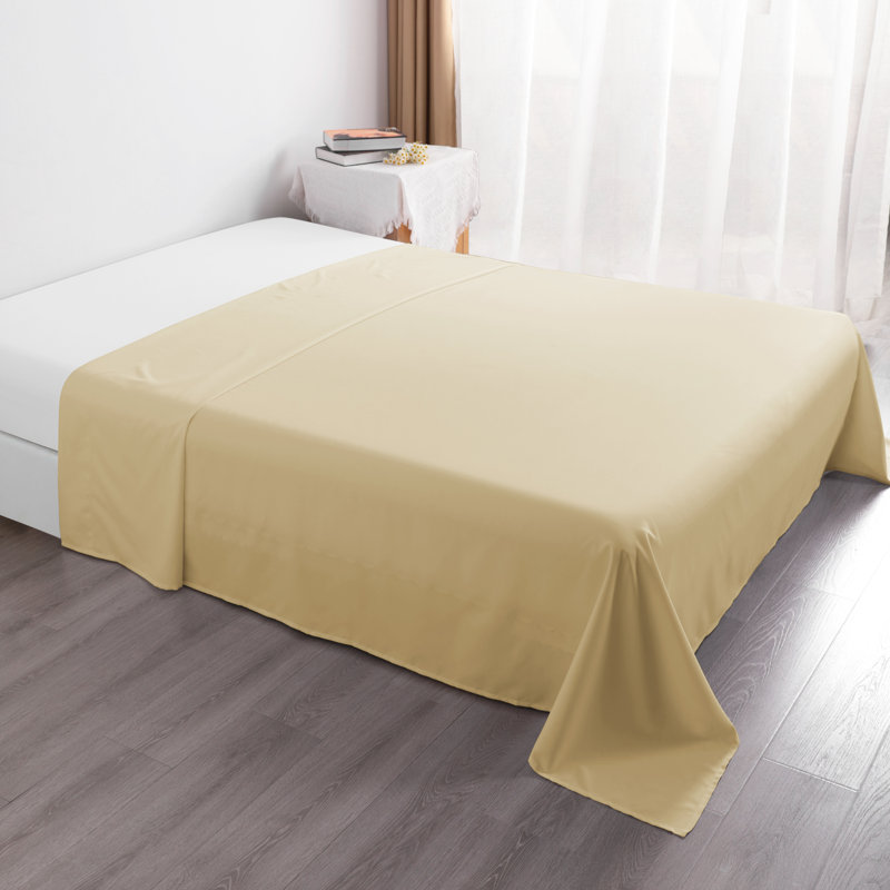 Microfiber Flatweave Flat Sheet, Khaki, Queen Flat Sheet