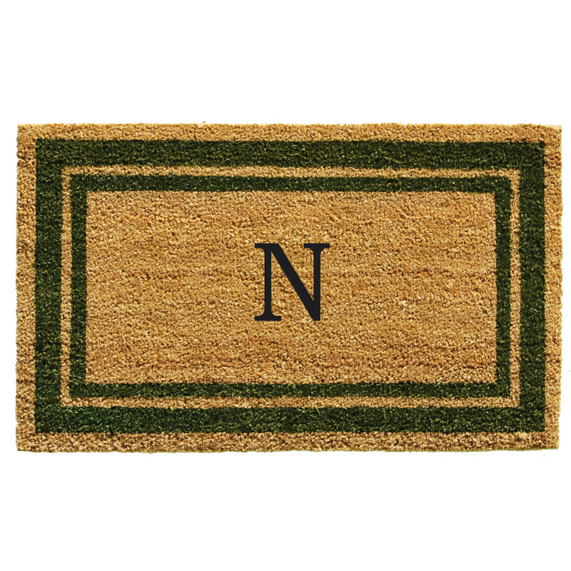 Tapis d'entrée antidérapant Stortz, Rectangle 2 pi x 3 pi, N, Vert sauge / brun