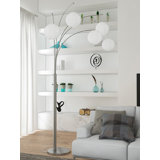 Lunt 90'' Polished Steel Arched Floor Lamp