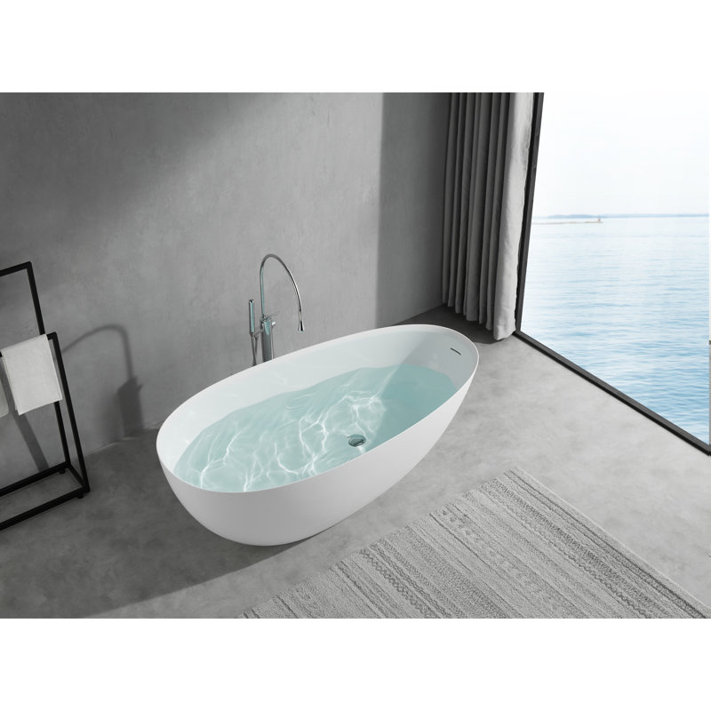 Baignoire autoportante à surface solide de 66,7 po x 33,5 po Bodaway