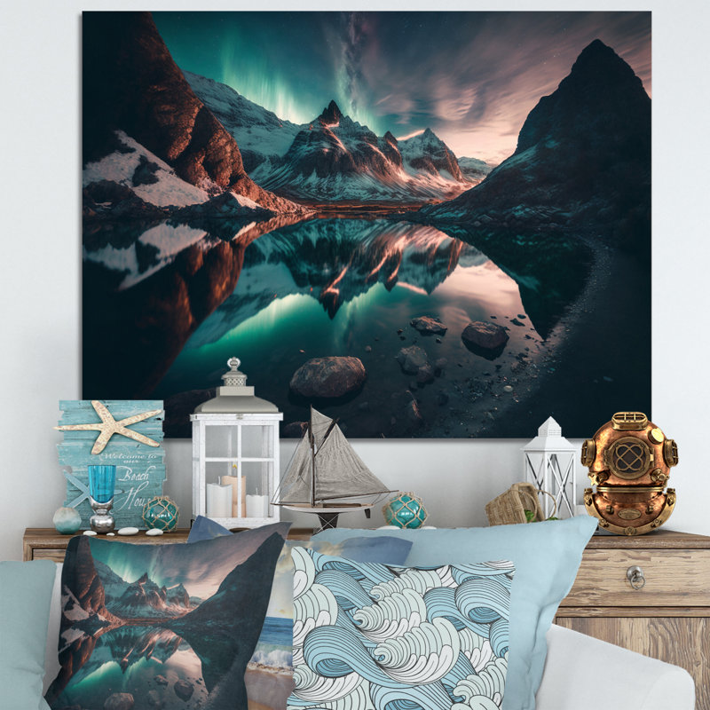 Décoration murale aurores boréales magiques aurores boréales, H 30 po x l 40 po x P 1 po