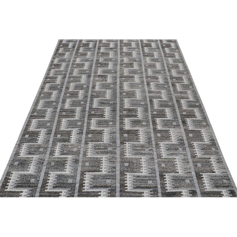 Hand Knotted Area Rug in Gray