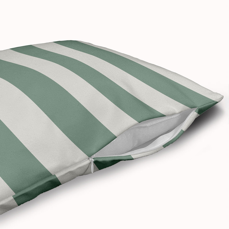 Lysette Striped Square Cushion, 50cm H x 50cm W x 13cm D, Sage