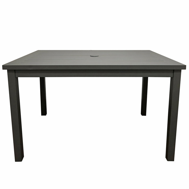 Table de salle à manger en aluminium, Noir, L 33,5 po x L 48 po x H 29 po