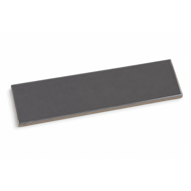Carrelage de métro en céramique brillante gris graphite 3 po x 12 po