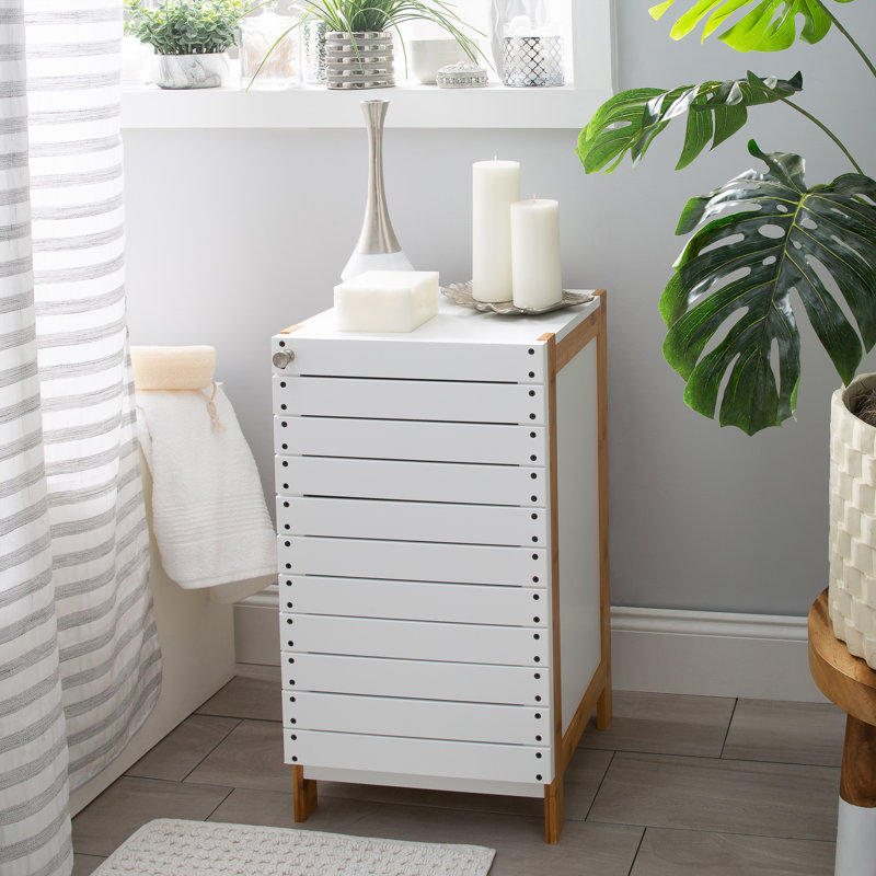 Armoire de salle de bain autoportante l 12,6 po x H 26,97 po x P 14,57 po Danush