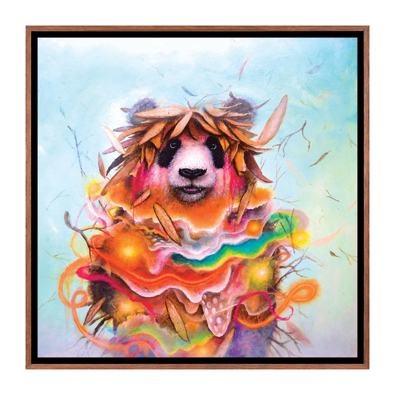 «Carnival Cocoon» par Scott Mills - impression d'art graphique, H 26 po x l 26 po x P 1,5 po, Toile avec cadre brun