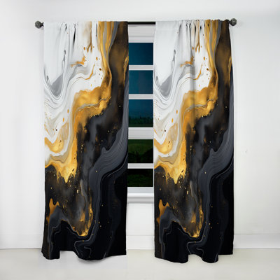 Longwood - Abstract Marble Marble Room Darkening Curtain - 1 Panels