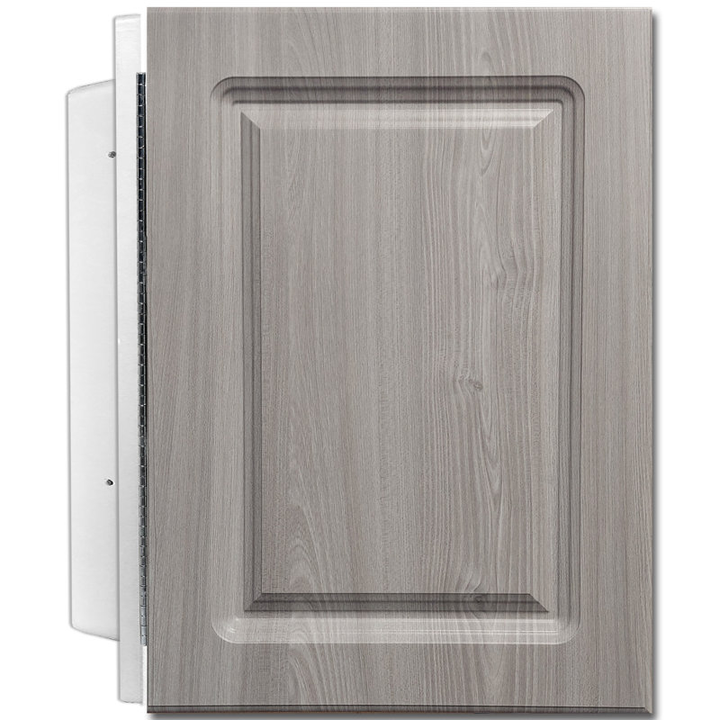  Armoire à pharmacie murale en bois pour salle de bain avec 2 tablettes réglables Adaiya, Gris renard
