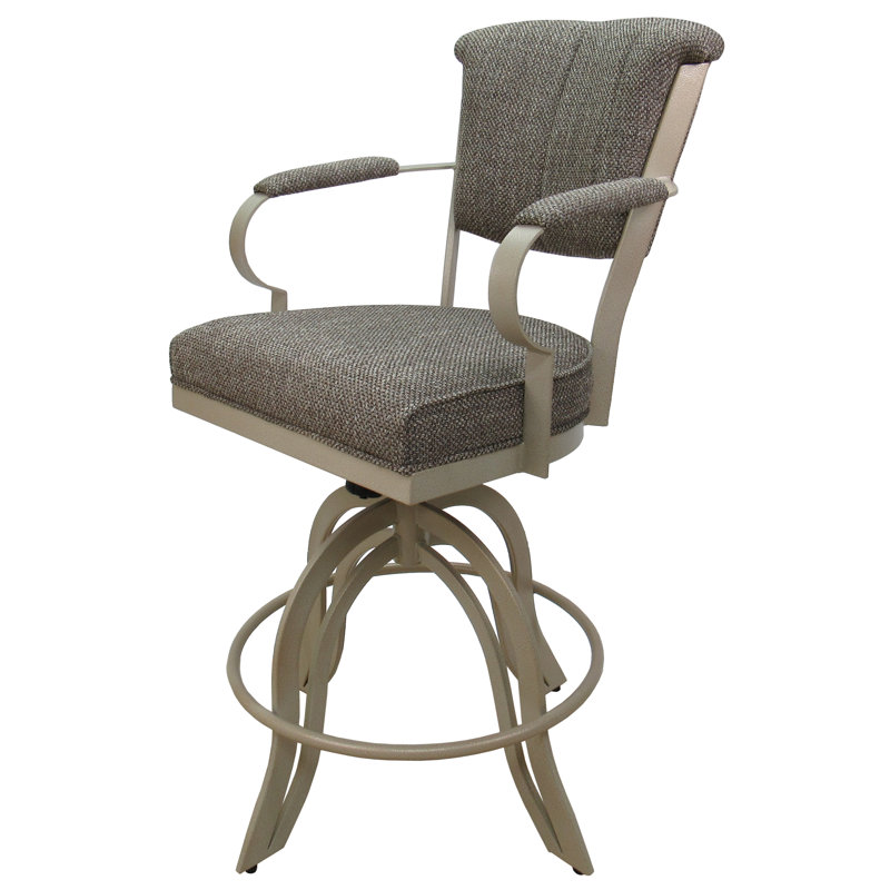 Tabouret de comptoir pivotant Racégal, Bois flotté, Tabouret de bar (siège d’une hauteur de 30 po), Beige