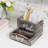 Rustic Torched Wood Mail Holder And Key Organizer Entryway Storage Tray With Cursive Mail And Keys Word Design