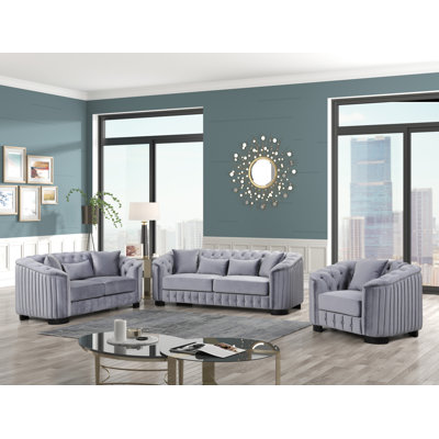 Wanda 3 Piece Velvet Standard Living Room Set