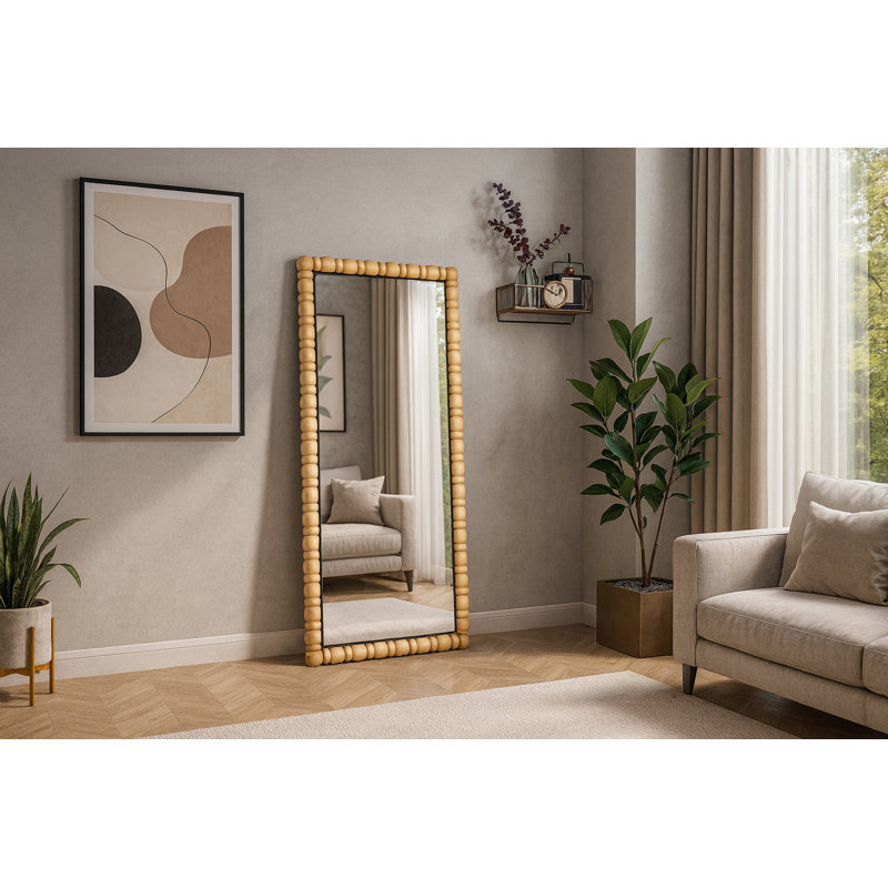 Miroir décoratif Aubrey, 65 po x 29 po, Chêne naturel blanchi