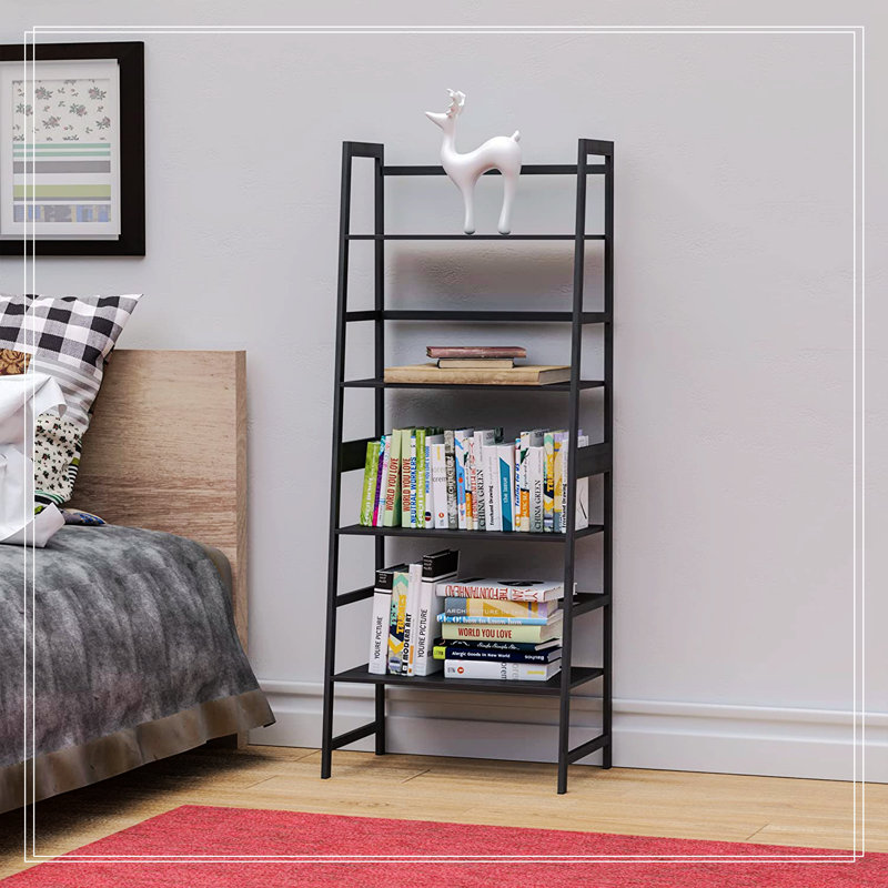 Itai Ladder Storage Bookcase, Black