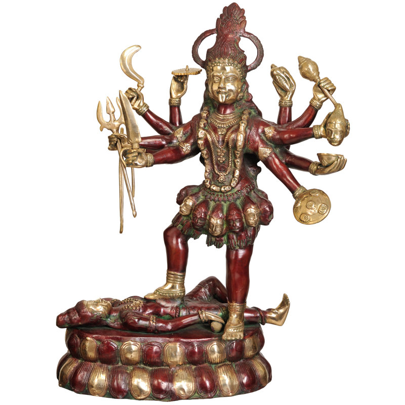 Statue déesse Kali, Rouge / Chola