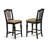 5 Piece Kitchen Counter Height Dining Table Set Includes a Rectangle Dining Room Table and 4 Linen Fabric Chairs, Black & Cherry-1273818707-1273818705