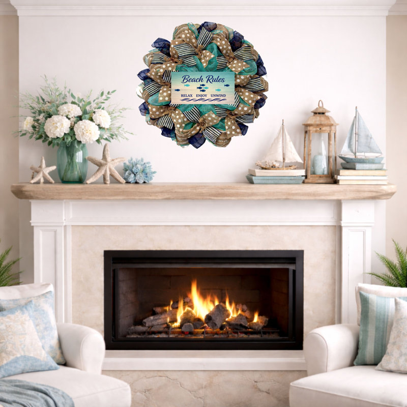 Beach Rules Coastal Wreath Handmade