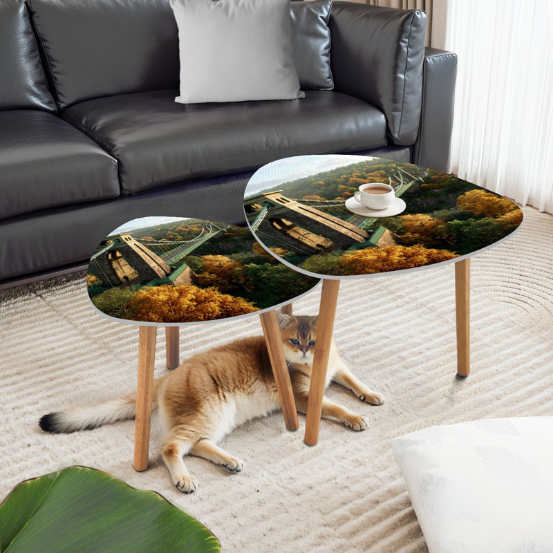 Ensemble de 2 tables basses gigognes Triangle
