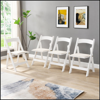 Ensemble de chaises pliantes rembourrées, peu encombrantes et faciles à transporter avec coussin / tablette de 4 pièces pour la salle à manger