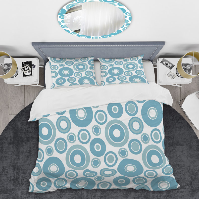Ensemble de housse de couette en microfibre bleu 3 pièces, Housse de couette pour très grand lit et 2 très