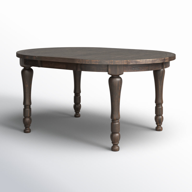 Karley Extendable Pine Round Solid Wood Top Dining Table, Barnwood Brown