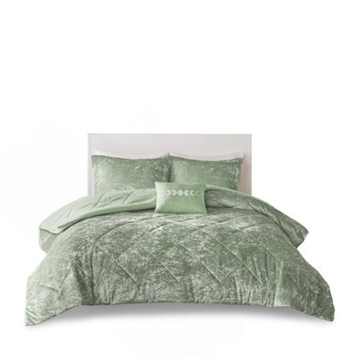 Luxurious Full Velvet Comforter Set With Hypoallergenic Fill And Decorative Pillow For Elegant Bedding