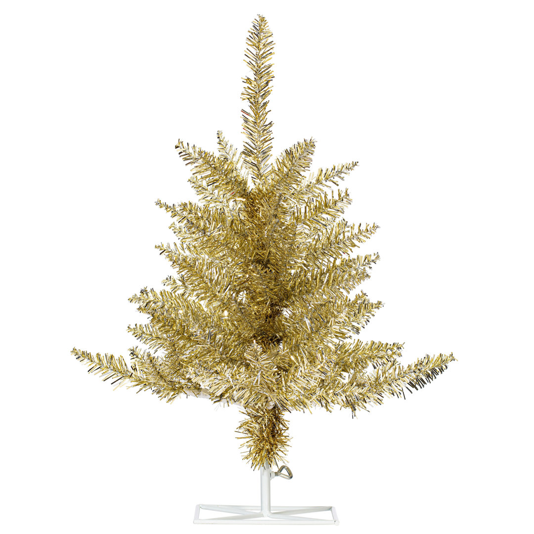Vickerman 2' x 20" Champagne Tinsel Artificial UnLit Christmas Tree. Vickerman
