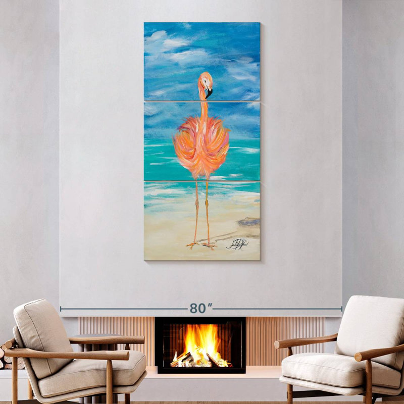 Beach Flamingo I, H 75 po x l 36 po