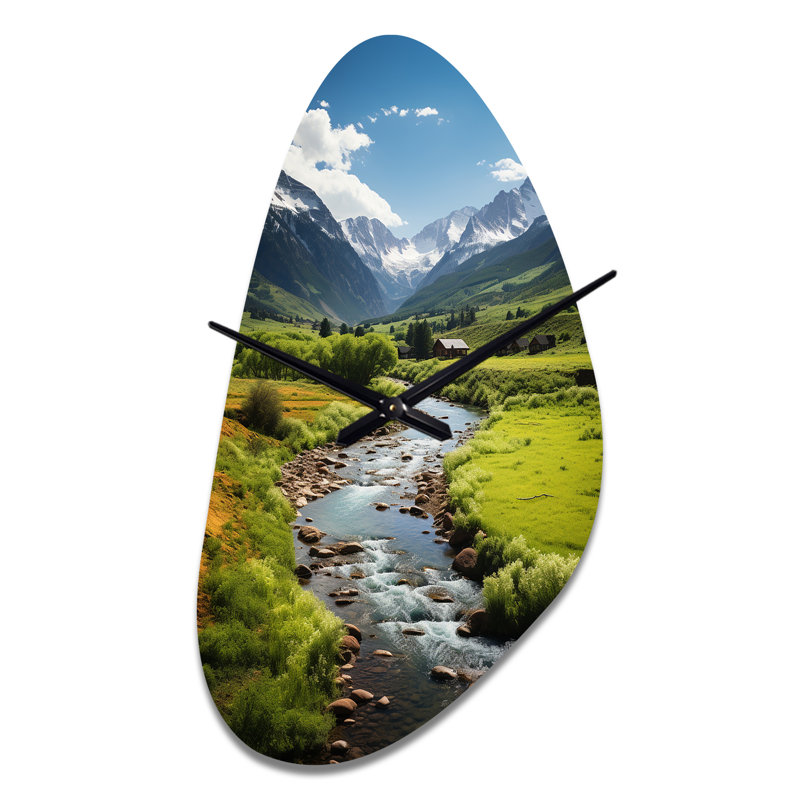 «Colorado Landscape I - Colorado», forme irrégulière, horloge murale, Médium