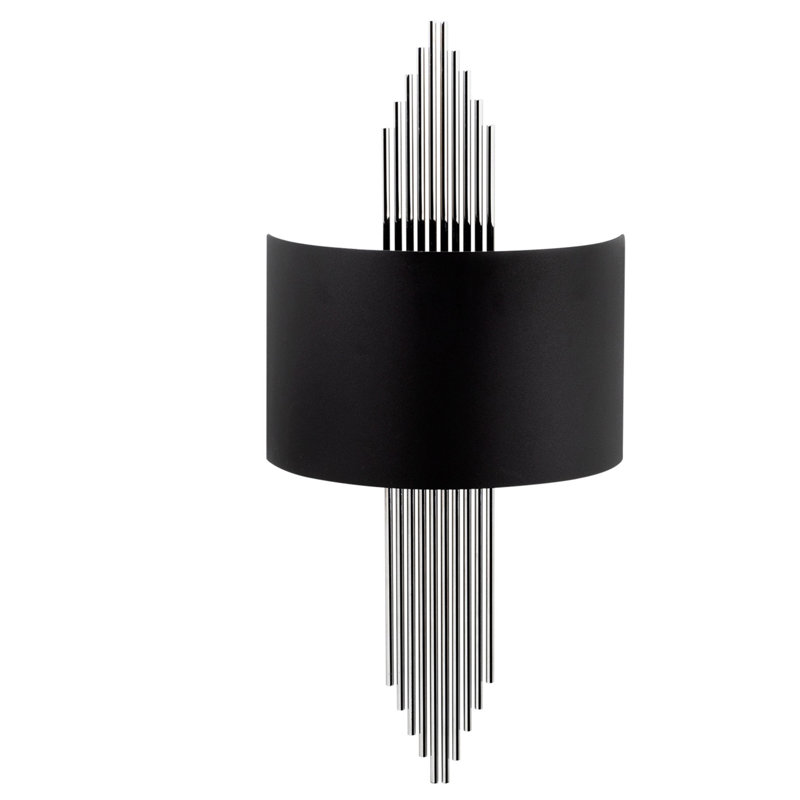 Applique murale Yanelys, Argent / noir mat