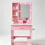 Coiffeuse compacte avec miroir DEL et support pour sèche-cheveux-1621046178