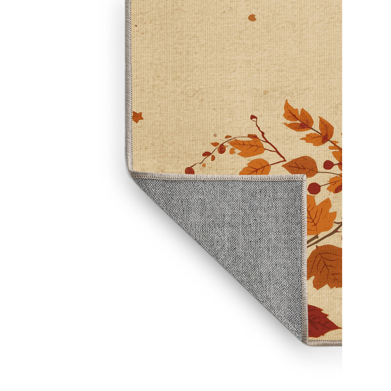 Machine Washable Ritner Halloween Modern & Contemporary Abstract Rug in Brown – Beige Binding, 7x10