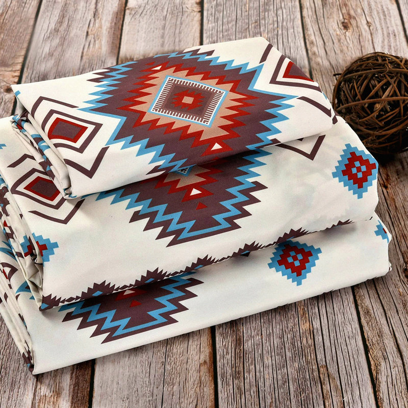 Southwestern Diamond Queen Sheet Set - Red