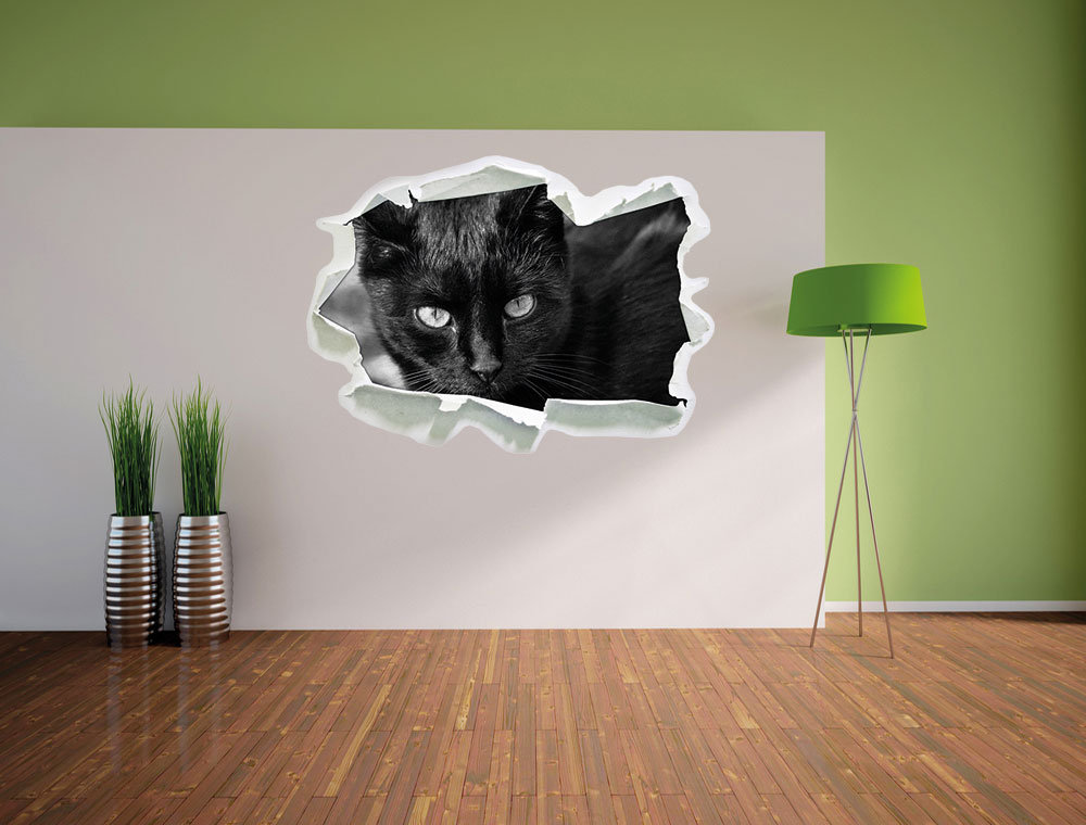 Wandtattoo Schwarze Katze