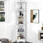 Armoire de rangement multi-fonctionnelle avec deux portes et tablettes réglables, tablette ouverte, blanc