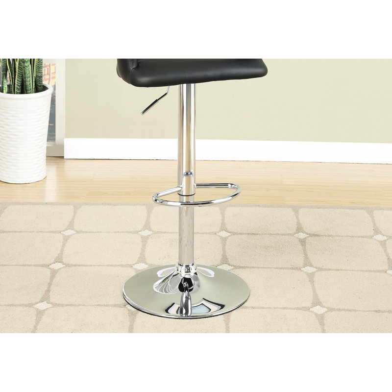Tabouret ajustable à hauteur de comptoir de 2, similicuir noir, sièges rembourrés pour îlot de cuisine 2 pièces