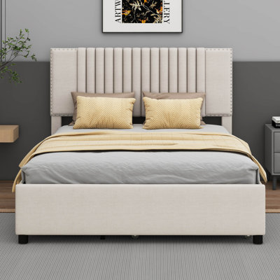 Maniyah Upholstered Platform Bed with 2 Drawers and 1 Twin XL Trundle