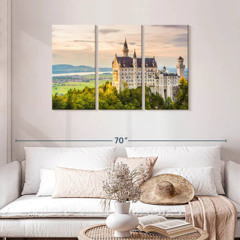 Lilie Historic Neuschwanstein Castle, 28" H x 45" W