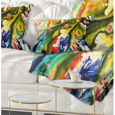Mélange de couleurs à l'huile - oreiller imprimé abstrait