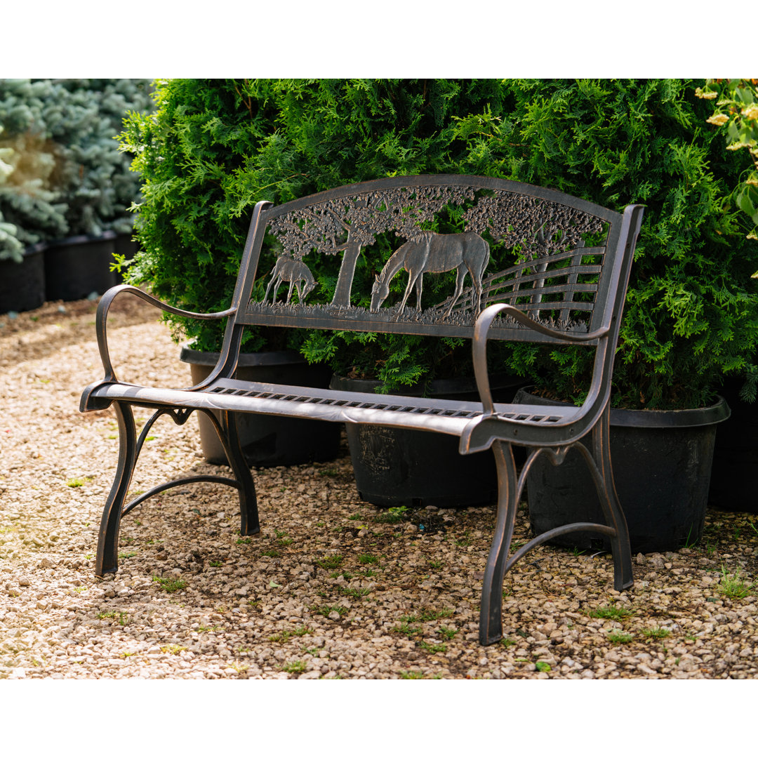 Hilario Metal Outdoor Bench Gracie Oaks