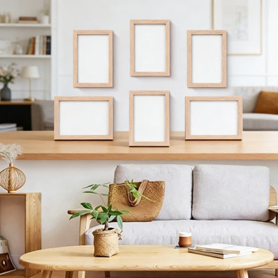 Ensemble de 3 cadres photo 4 x 6 en bois de chêne avec verre perspex pour table ou mur, photo horizontale ou verticale, œuvres d'art et affiches