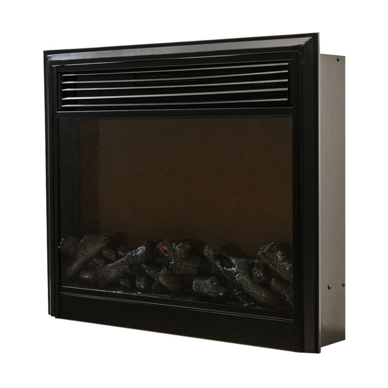 Cheminée électrique à miroir acrylique, flamme réaliste, 2 couleurs de flamme, vitesse et luminosité réglables, commandes intelligentes pour salon, jardin, balcon, design américain, noir, profondeur 67,3 cm, largeur 16,5 cm, hauteur 58,8 cm