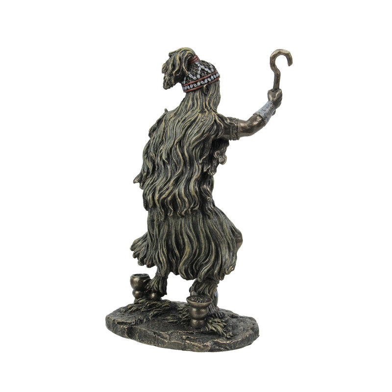 Statue curative Nordis Babalu Aye Orisha en résine coulée à froid bronze antique - H 9,25 po x L 5 po x l 3,75 po