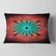Coussin décoratif à motif floral abstrait et fleur bleue fractale