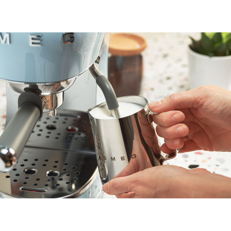 Smeg ECF02 Espresso Machine With Steam Wand, Pastel Blue
