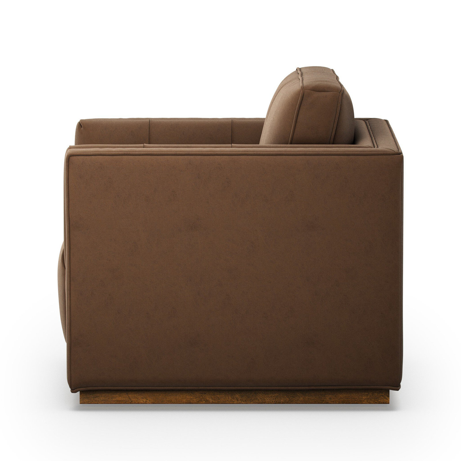 Calabrese Genuine Leather Swivel Club Chair, Weathered Sepia, Maestro Cigar Top Grain Leather
