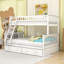 Lit superposé simple au-dessus d'un lit double en bois avec 2 tiroirs-763251856