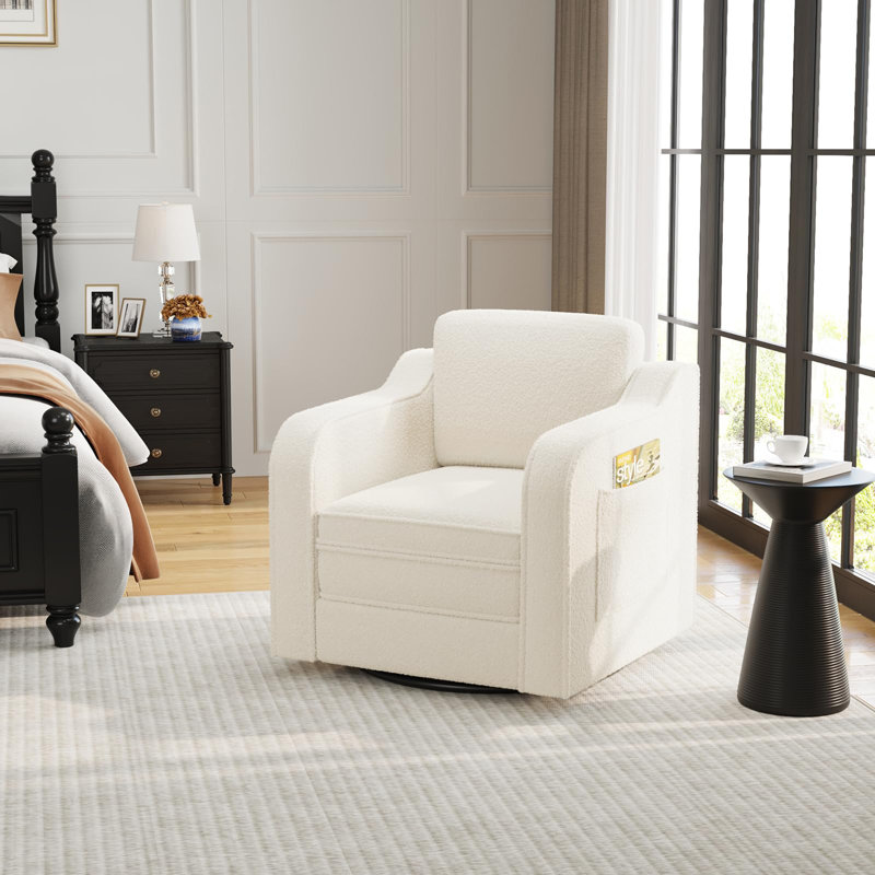Sherpa Barrel Chair With Armrest