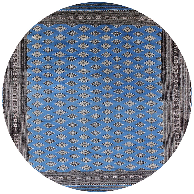 Tapis oriental gris / bleu / beige Giana, Rond 4 pi