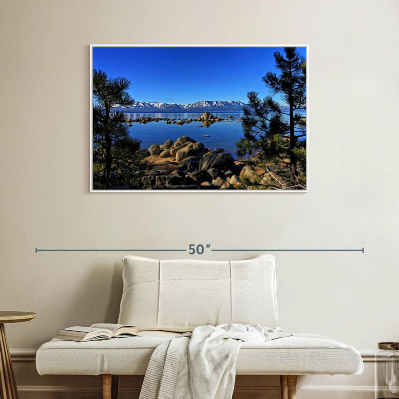 Lac Tahoe depuis l'anse Zephyr, Cadre flottant blanc, 40 po x 27 po